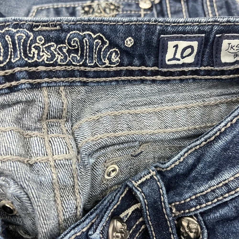 Miss Me Bootcut Jeans Kids Size 10 Dark Wash Embellished JK5443B5